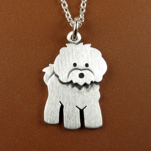 Bichon Frisé-hanger / ketting (grotere maat) - sterlingzilver - handgemaakt