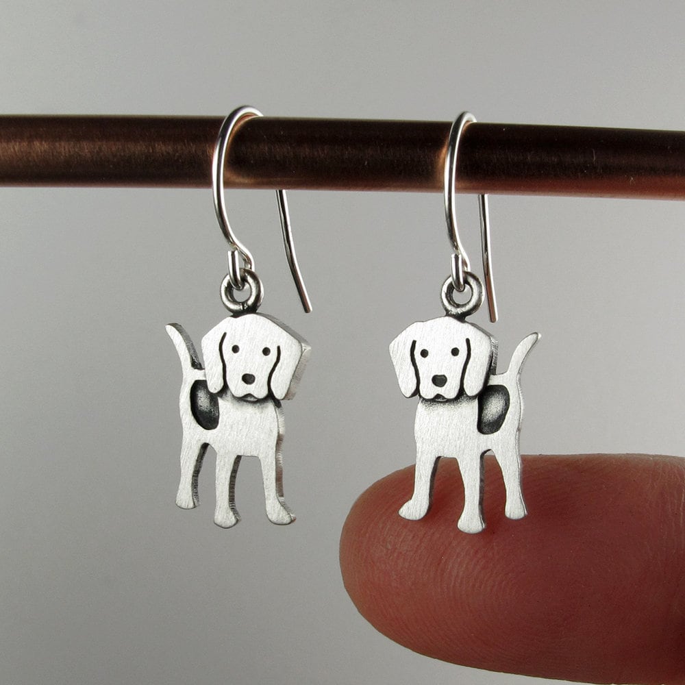 Tiny Beagle Earrings Etsy