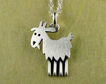Tiny goat pendant / necklace