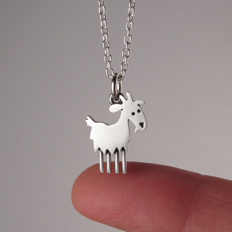 Tiny goat pendant / necklace image 2