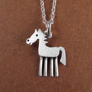 Tiny horse pendant / necklace - sterling silver