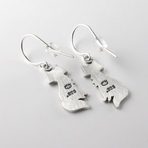 Tiny fox earrings sterling silver image 3