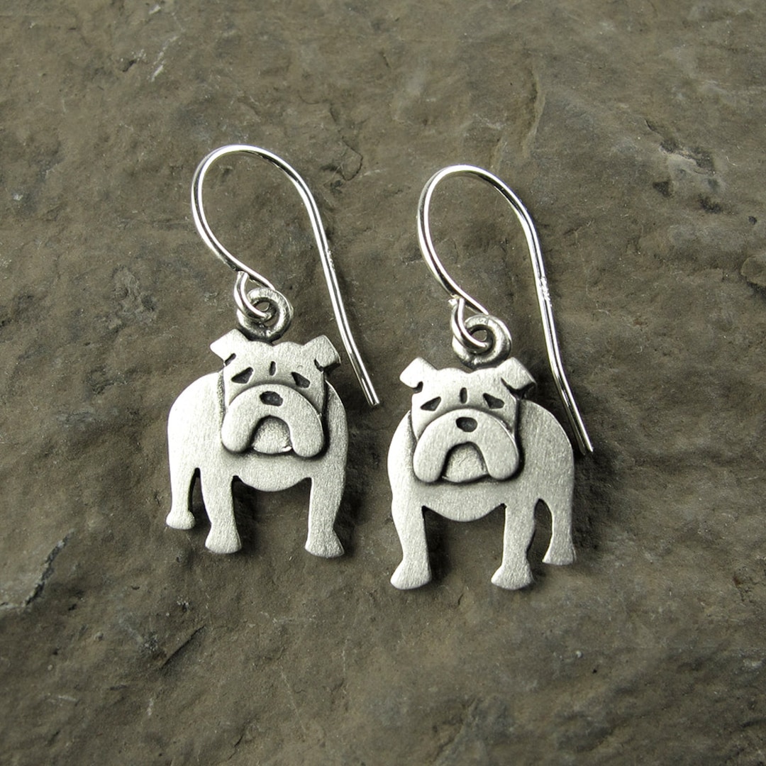 Tiny English Bulldog Earrings Etsy