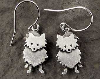 Tiny Pomeranian earrings