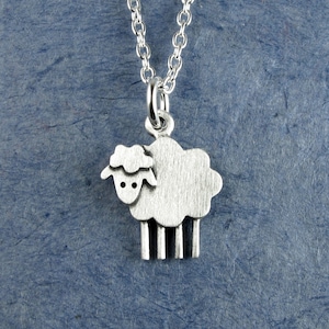 Tiny sheep pendant / necklace - sterling silver