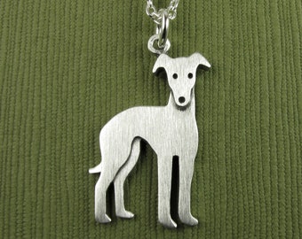 Greyhound pendant / necklace (larger size) - sterling silver