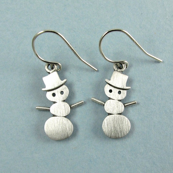 Snowman earrings Etsy