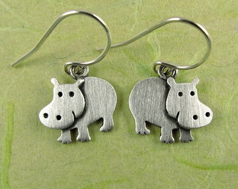 Tiny hippo earrings