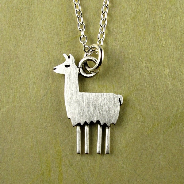 Kleine lama hanger / ketting - sterling zilver