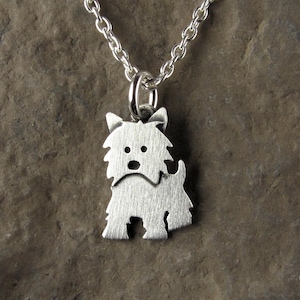 Tiny Westie pendant / necklace - sterling silver - handcrafted