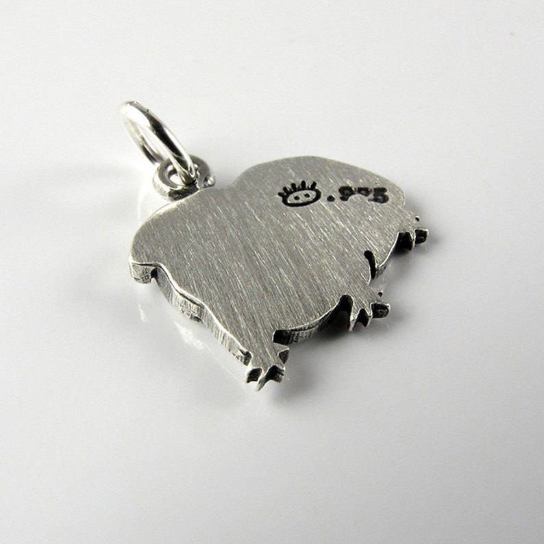 Tiny guinea pig pendant / necklace sterling silver image 3