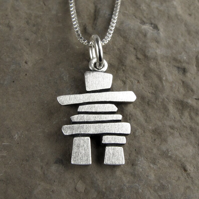 Tiny Inukshuk pendant / necklace Etsy