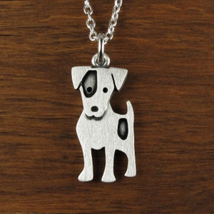 Jack Russell terrier pendant / necklace larger size sterling silver B. Facing left