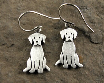 Tiny Labrador retriever earrings - sterling silver