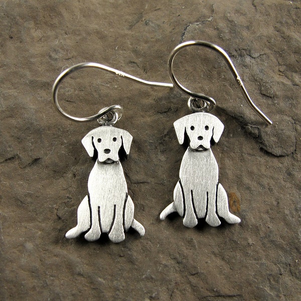 Tiny Labrador retriever earrings - sterling silver