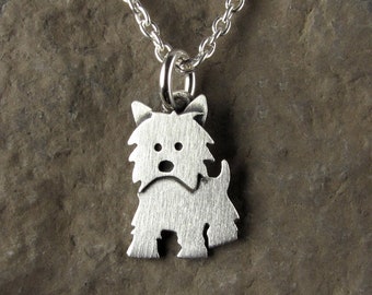 Tiny Westie pendant / necklace - sterling silver