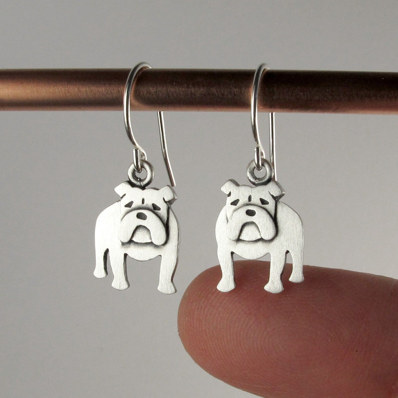 Tiny English bulldog earrings Etsy