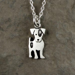 Tiny Jack Russell terrier pendant / necklace - sterling silver