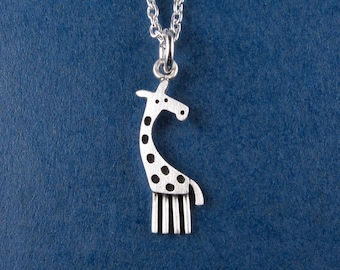 Tiny giraffe pendant / necklace - sterling silver