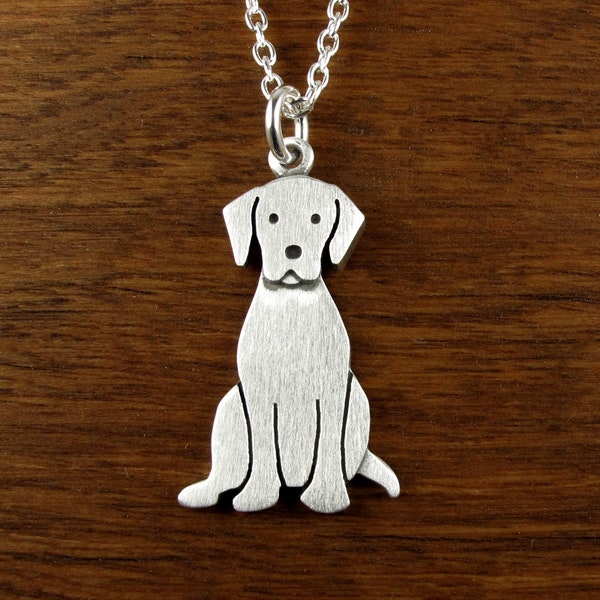 Labrador Retriever Anhänger/Halskette (größere Größe) - Sterling Silber