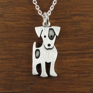 Jack Russell terrier pendant / necklace larger size sterling silver image 1