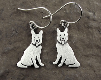 Tiny German Shepherd earrings