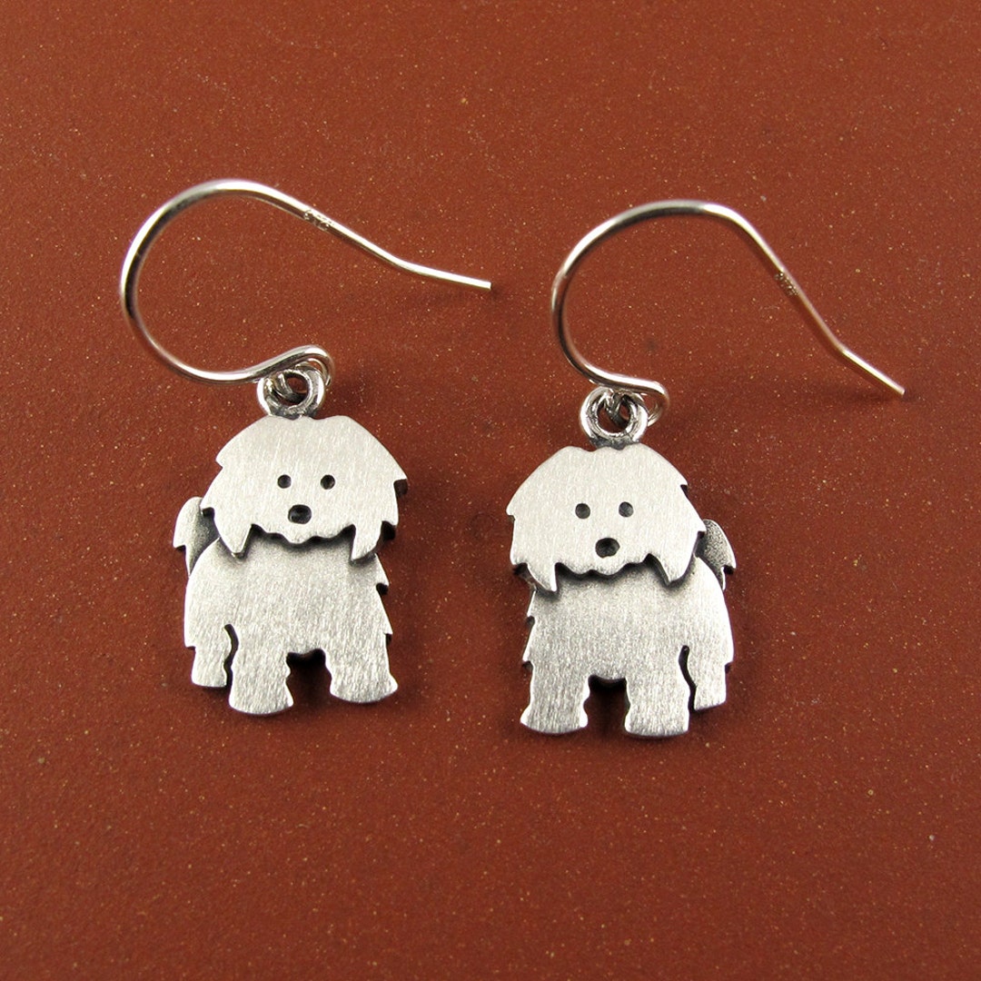 Tiny Coton De Tulear Earrings Etsy
