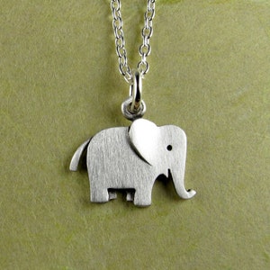 Tiny elephant pendant / necklace - sterling silver