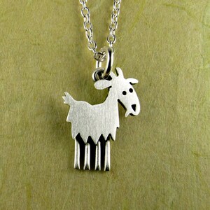 Tiny goat pendant / necklace image 1