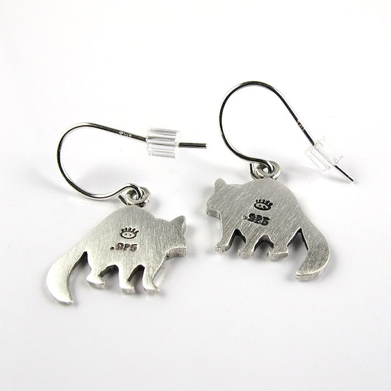 Tiny Raccoon Earrings Sterling Silver Etsy Singapore