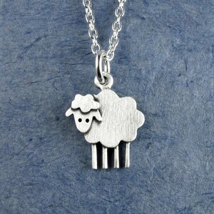 Tiny sheep pendant / necklace - sterling silver - handcrafted