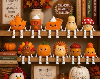 Flexi Thanksgiving Bundle STL Files, Articulated Fall Figures, 3D Printable Autumn Decor, Cute Harvest Collection, Instant Download