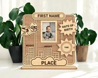 Baby Photo Frame Svg, Baby Picture Frame Laser File, New baby gift Lasercut Digital download