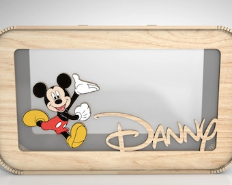 Personalised Cartoon Money Box Svg, Funny Mouse Piggy Bank Cut File,Wooden Kids Money Box With Name ,Kids Money Box Svg, Glowforge Svg Files