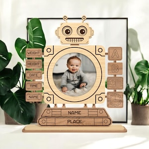 Marco de fotos para bebé SVG, marco personalizado con nombre