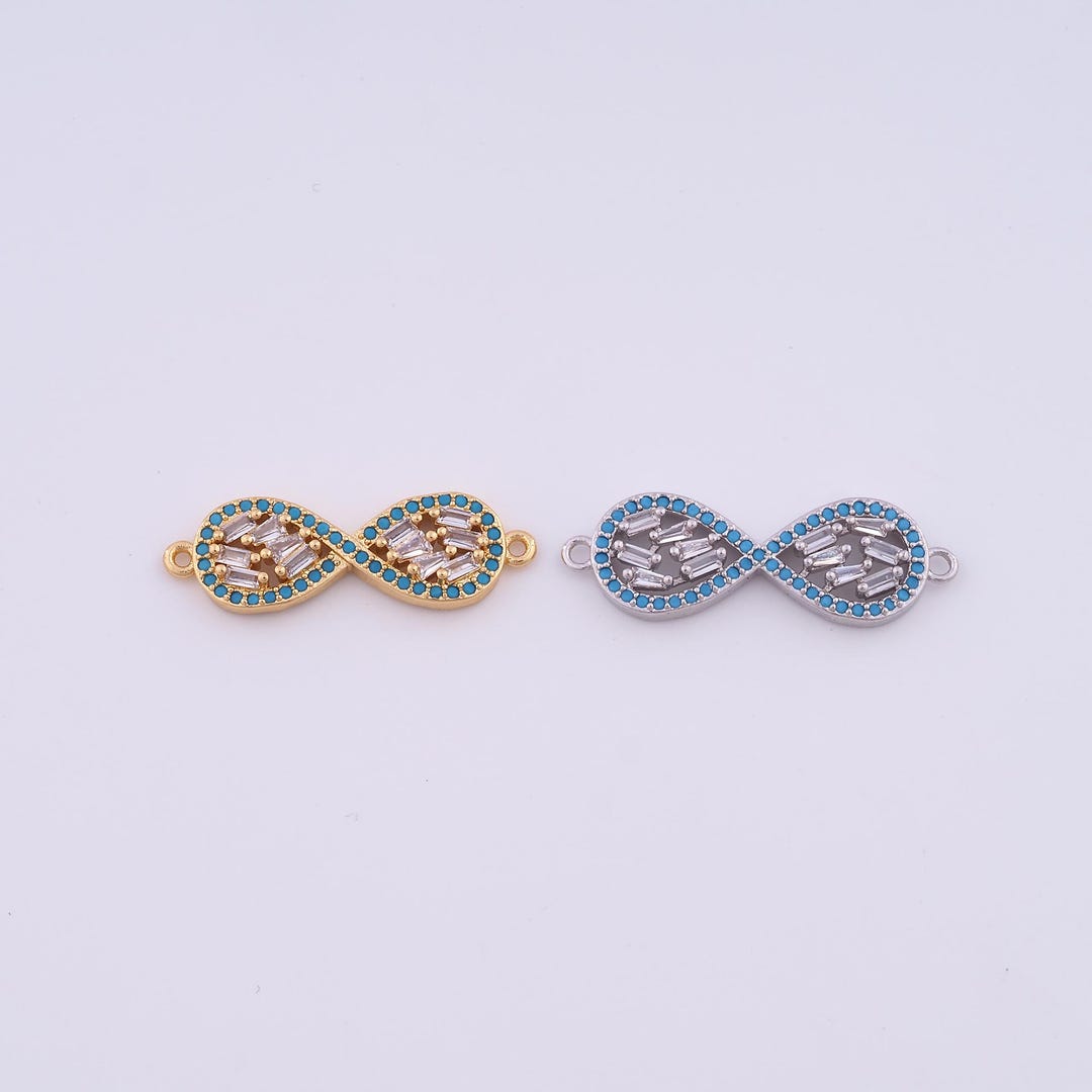 Gold Infinity Connectors 18K Gold Filled Infinity Connectors CZ ...