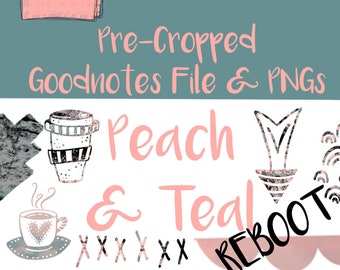 Peach & Teal REBOOT - SET 2 Goodnotes Planner Stickers