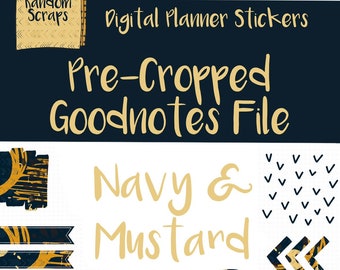 Navy & Mustard Goodnotes Planner Stickers