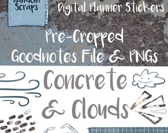 Concrete & Clouds Goodnotes Planner Stickers