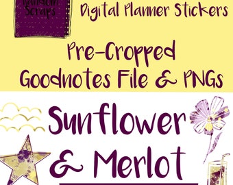 Sunflower & Merlot Goodnotes Planner Stickers
