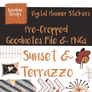 Sunset & Terrazzo Goodnotes Planner Stickers image 1