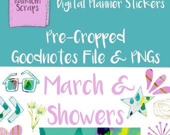 March & Showers Goodnotes Planner Stickers