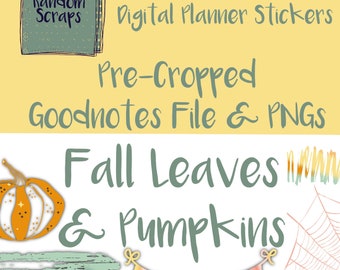 Fall Leaves & Pumpkins Goodnotes Planner Stickers