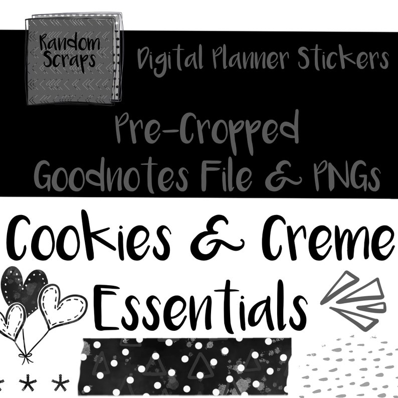 Essentials: Cookies & Creme Goodnotes Planner Stickers image 1