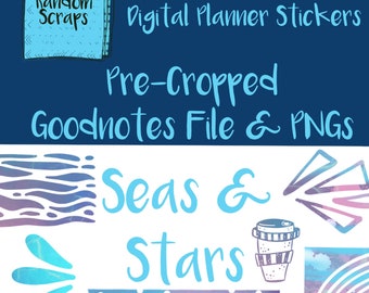 Seas & Stars -Collab with The Scattered Planner - Goodnotes Planner Stickers