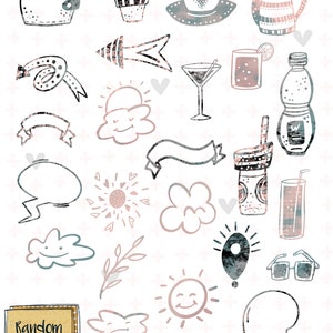 Peach & Teal REBOOT SET 2 Goodnotes Planner Stickers image 5