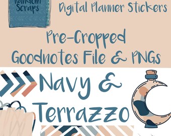 Navy & Terrazzo Goodnotes Planner Stickers