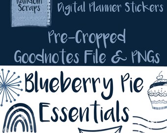 Essentials: Blueberry Pie - Goodnotes Planner Stickers