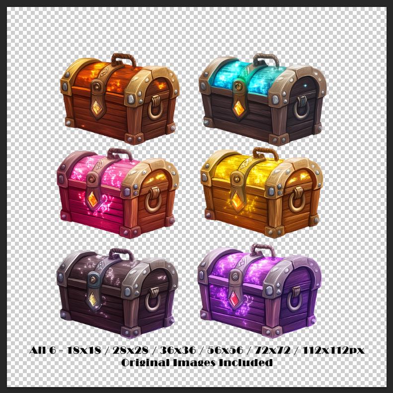 6+ * Treasure Chest Emotes - Icons - Ready to Use! - Zip, Galaxy Emotes ...