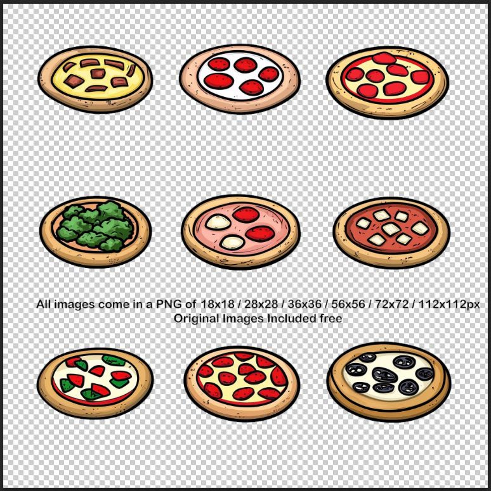 Food Emotes 9+ * Pizza Emotes - Icons - Ready to Use - Sub Badges, Cartoon Emotes ...